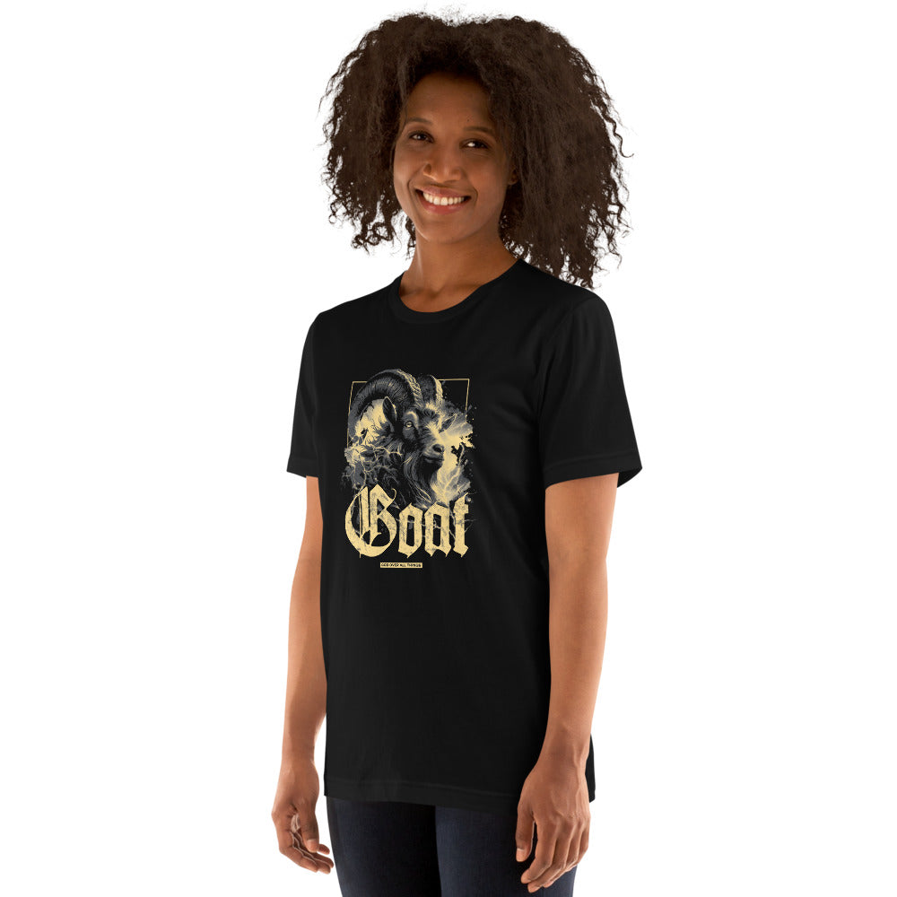 GOAT T-Shirt - Left Front View - Black