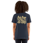 GOAT T-Shirt - Back View - Heather Navy