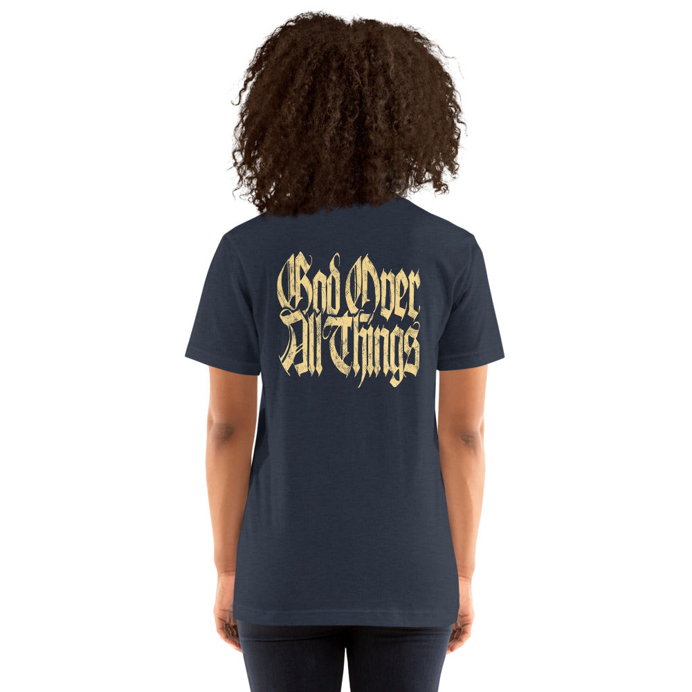 GOAT T-Shirt - Back View - Heather Navy