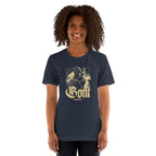 GOAT T-Shirt - Front View - Heather Navy