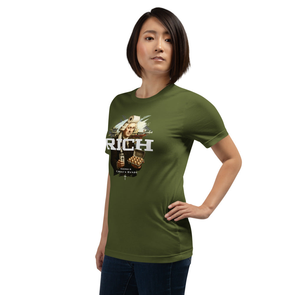 RICH T-Shirt - Left Front View - Olive