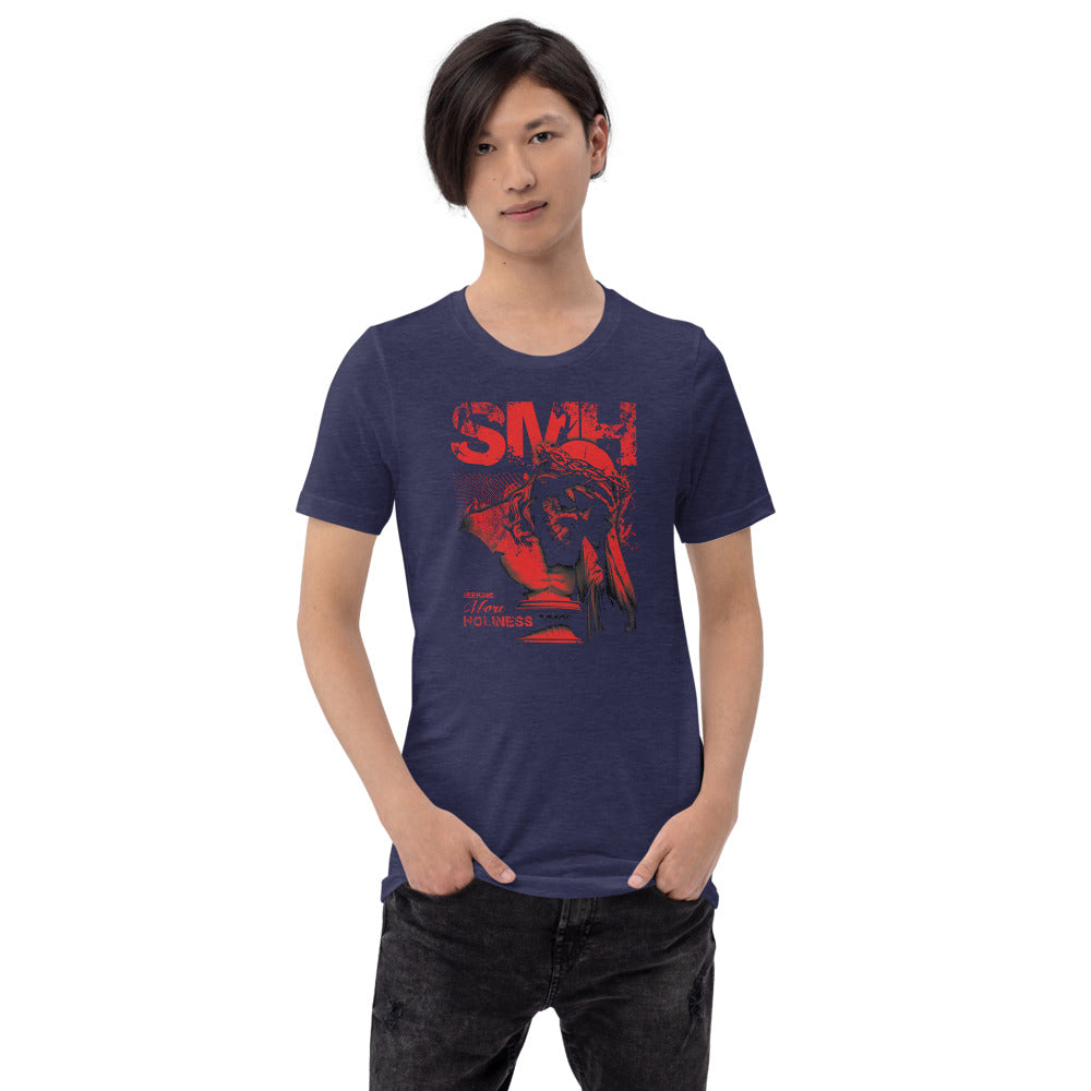 SMH T-Shirt - Front View - Heather Midnight Navy