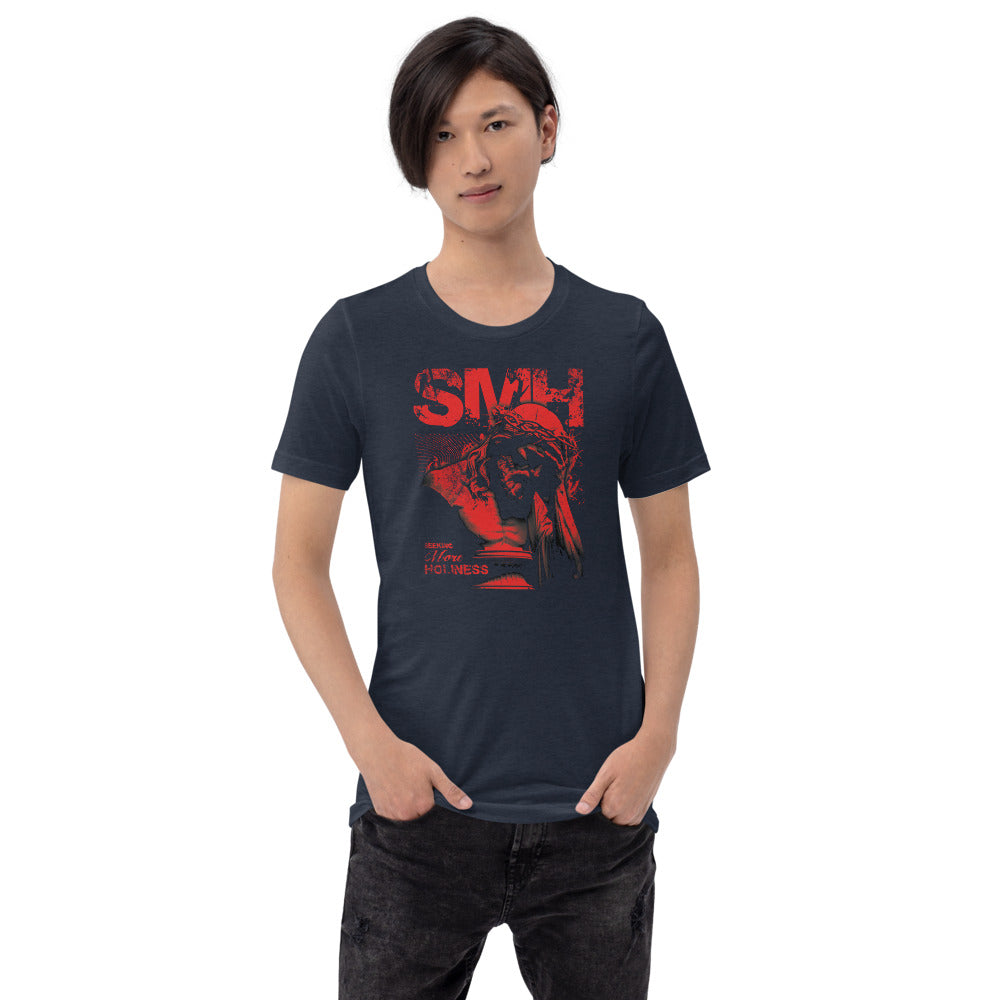 SMH T-Shirt - Front View - Heather Navy