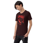 SMH T-Shirt - Left Front View - Oxblood Black
