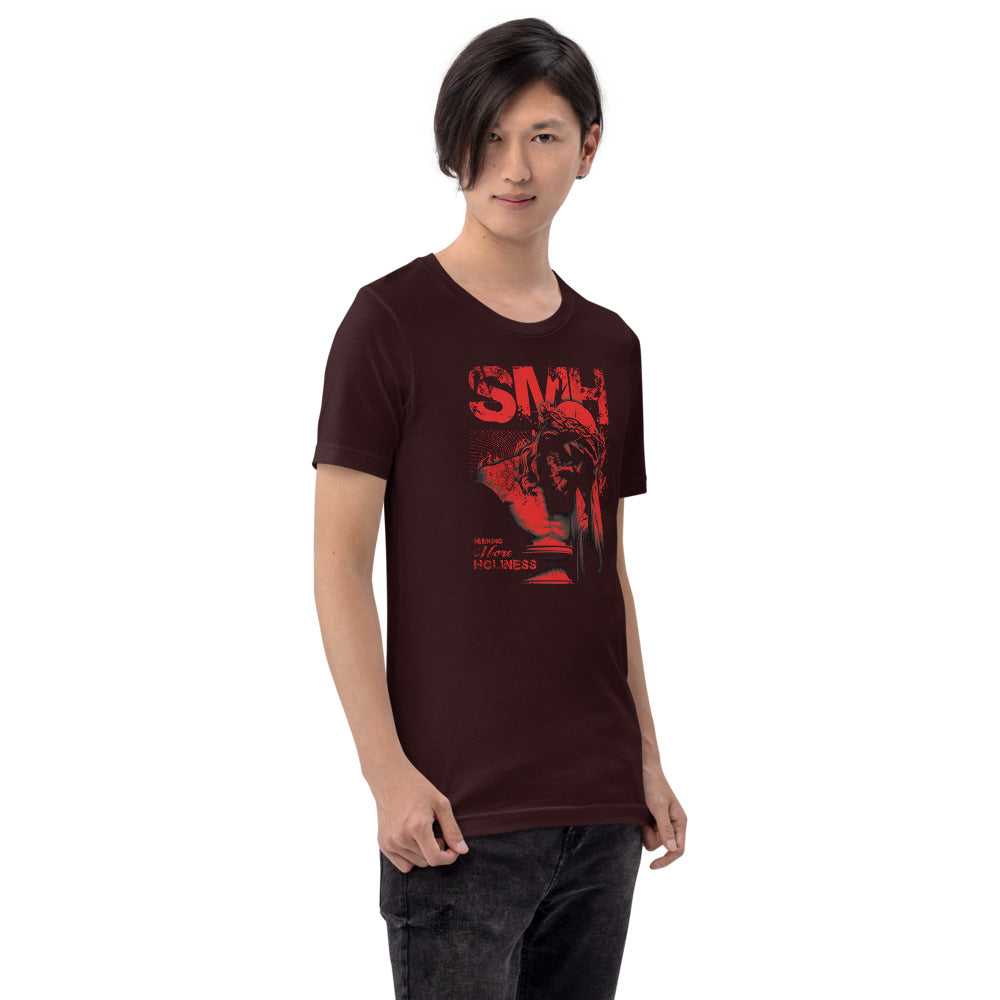 SMH T-Shirt - Right Front View - Oxblood Black