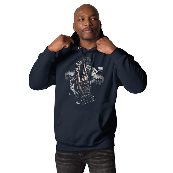 THUG Hoodie – Truly Humble Under God Slogan Clothing – Navy Christian Streetwear Hoodie