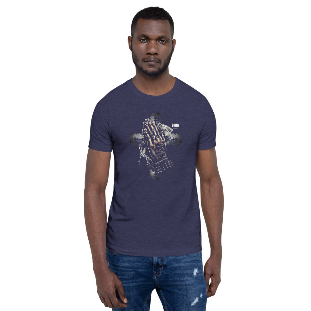 THUG T-Shirt - Front View - Heather Midnight Navy